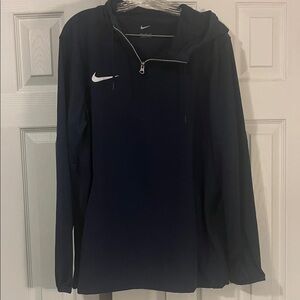 Nike Dark Blue Half-Zip Hoodie with White Swoosh